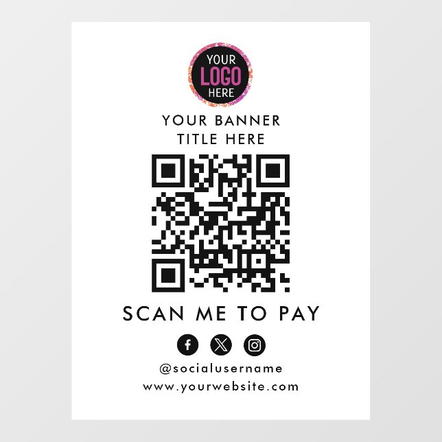 QR Code Payment | Scan to Pay Business Logo  (Sheet)