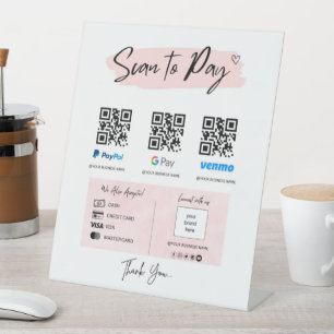 QR Code Payment Scan to Pay Pedestal Sign