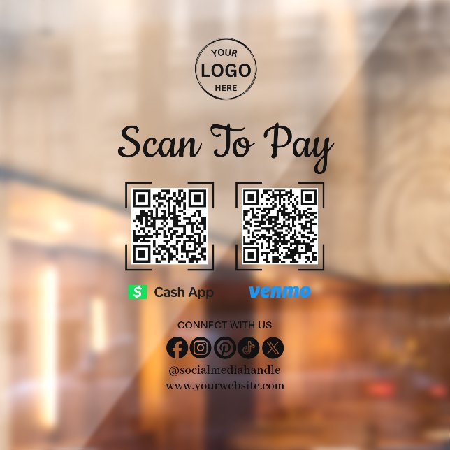 QR Code Payment Scan to Pay Venmo Cash App Logo  (Sheet 2)