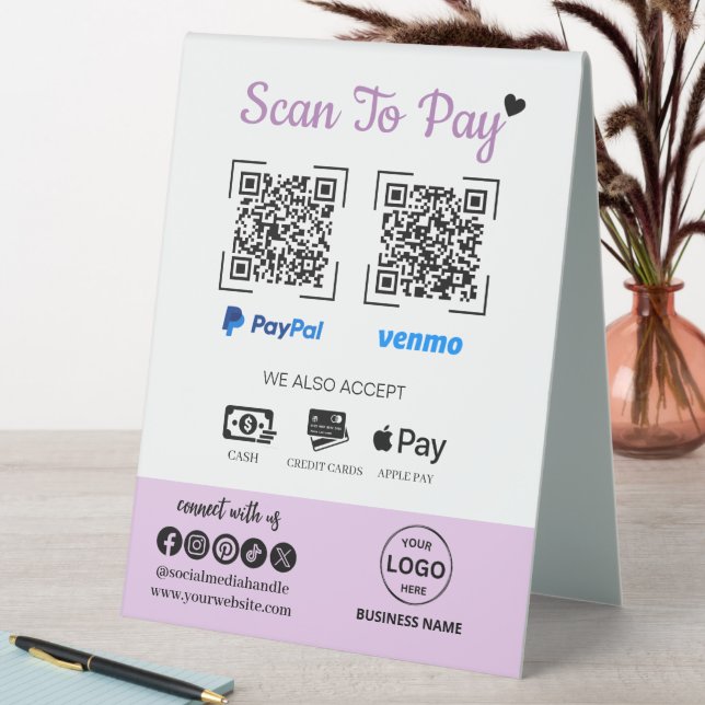 QR Code Payment Scan to Pay Venmo Paypal  (In SItu (Table))