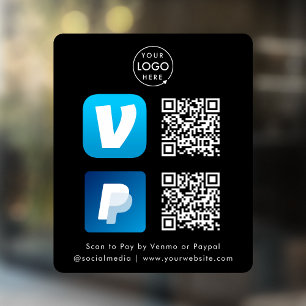 QR Code Payment Venmo & Paypal Scan to Pay Black