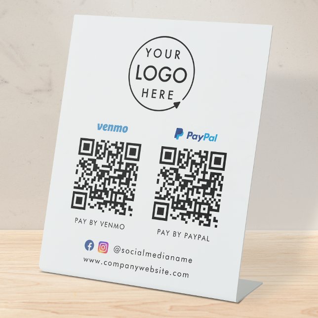 QR Code Payment | Venmo Paypal Scan to Pay Logo Pedestal Sign (Creator Uploaded)