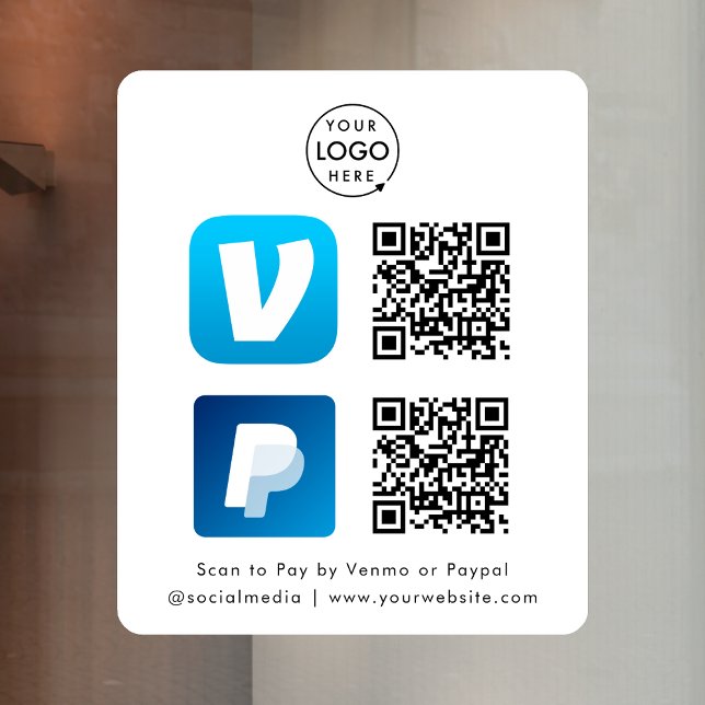 QR Code Payment | Venmo & Paypal Scan to Pay White (Creator Uploaded)