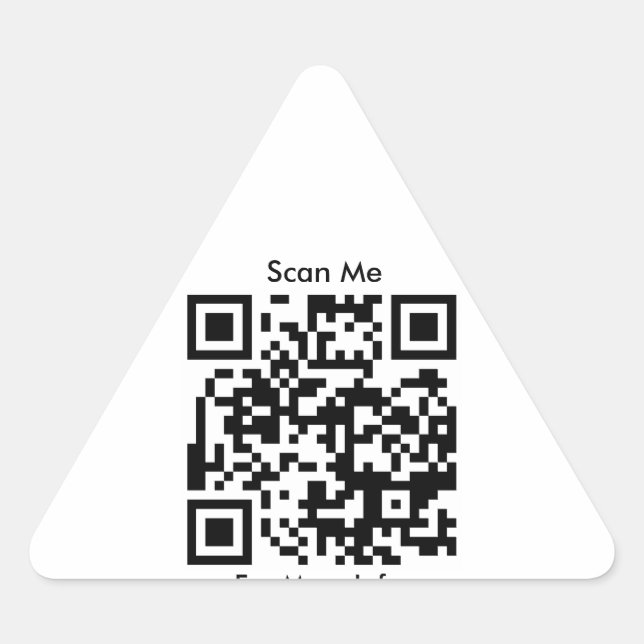 QR Code personalised Triangle Sticker (Front)