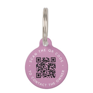 QR code Pet ID Tag Collars Dogs & Cat Round Tag
