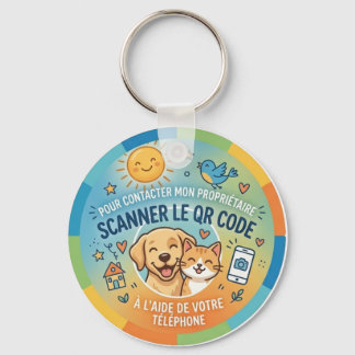 QR Code Pet Safety Tag Key Ring