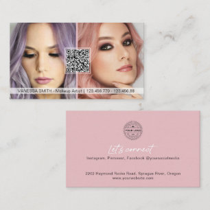 QR Code Photo business cards for makeup artist