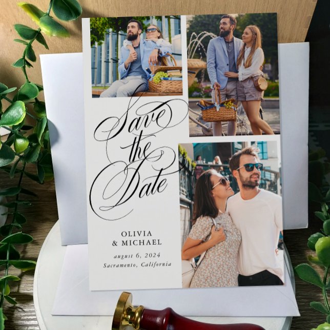 QR code Photo Collage Wedding  Save The Date (Creator Uploaded)