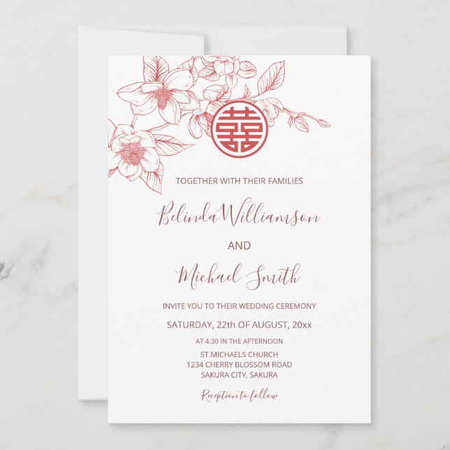 QR Code Photo | Dusty Pink White Wedding Invitation (Front)