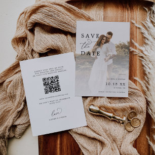 Qr Code Photo Elegant Modern Wedding Save The Date