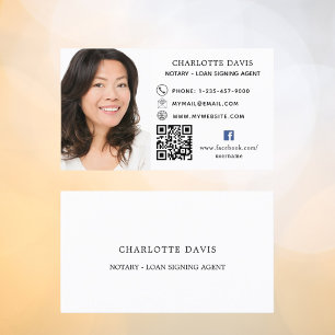 QR code photo facebook icon brand colour premium Business Card