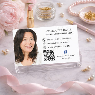 QR code photo facebook icon white Business Card