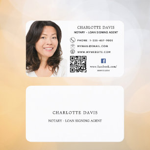 QR code photo facebook icon white Business Card