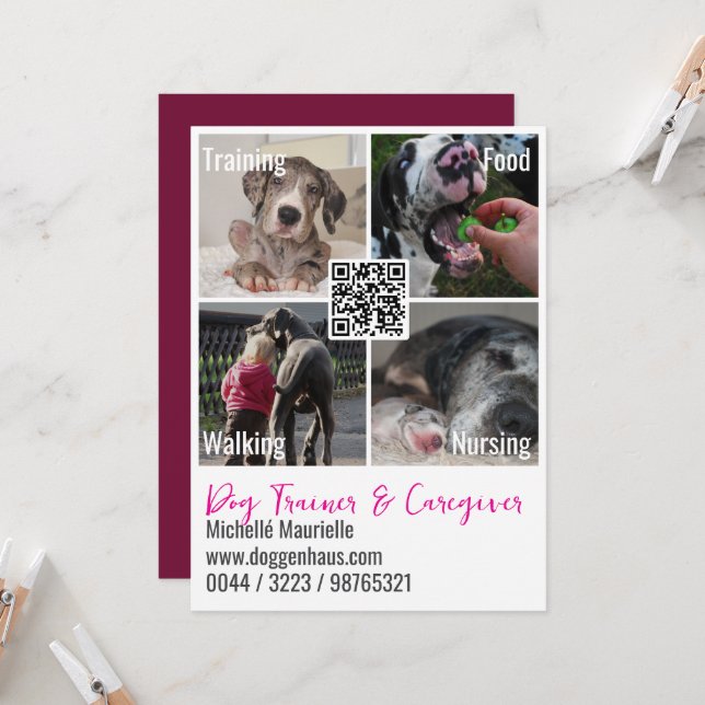 QR-Code Photo Great Dane   Invitation (Front/Back In Situ)