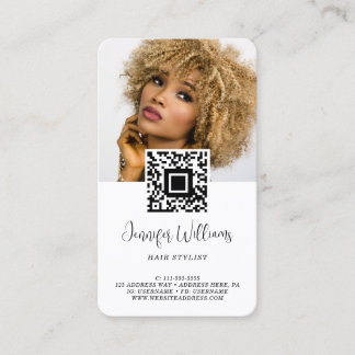 QR Code Photo Logo Modern Loyalty Business Card