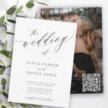 QR code photo modern simple elegant wedding