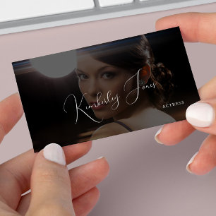 QR code photo simple modern black Business Card