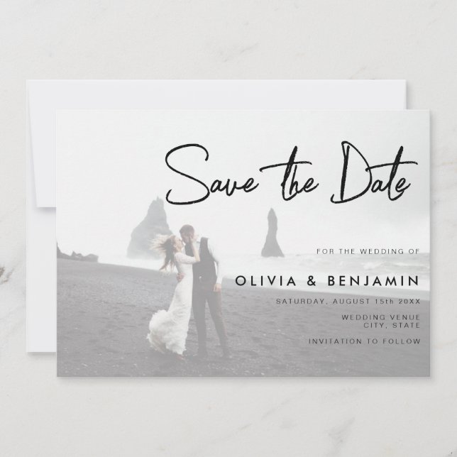 QR Code Photo Wedding Save the Date (Front)