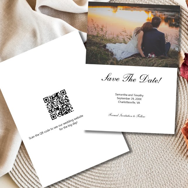 QR Code Photo Wedding Save The Date Card (QR code Photo Wedding save the date card. )