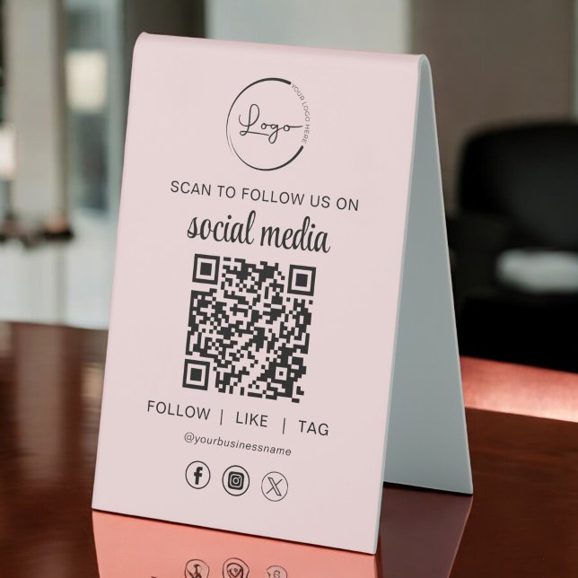 QR Code Pink Scan To Follow Us on Social Network (Creator Uploaded)