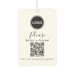 QR Code Please Refer a friend Car Air Freshener