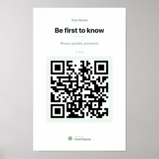 QR Code Poster for Restaurants and Shops, 11x17