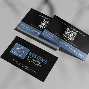 QR Code Pressure Washing Power Wash Window Cleaner Business Card