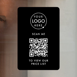 QR Code Price List   Black Business Logo Scan Me