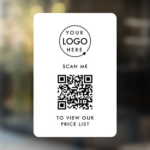 QR Code Price List   Business Logo Contactless