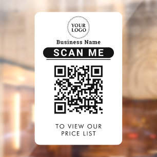 QR Code Price List   Business Logo Contactless