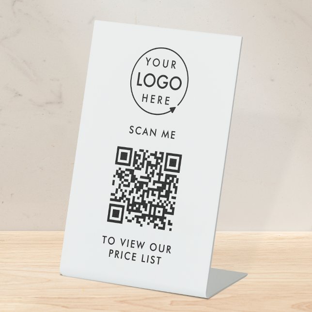 QR Code Price List | Business Logo Contactless Pedestal Sign (Creator Uploaded)