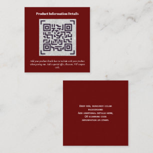 QR Code Product Packaging Warranty Details Coupon Enclosure Card