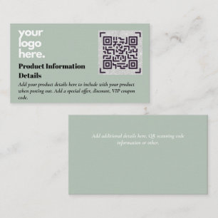 QR Code Product Packaging Warranty Details Coupon Enclosure Card