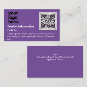 QR Code Product Packaging Warranty Details Coupon Enclosure Card