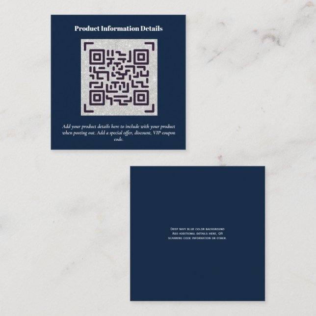 QR Code Product Packaging Warranty Details Coupon Enclosure Card (Front/Back)