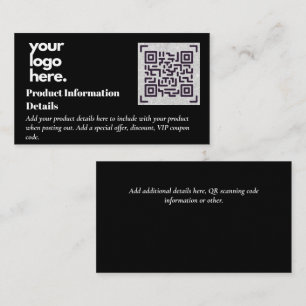 QR Code Product Packaging Warranty Details Coupon Enclosure Card