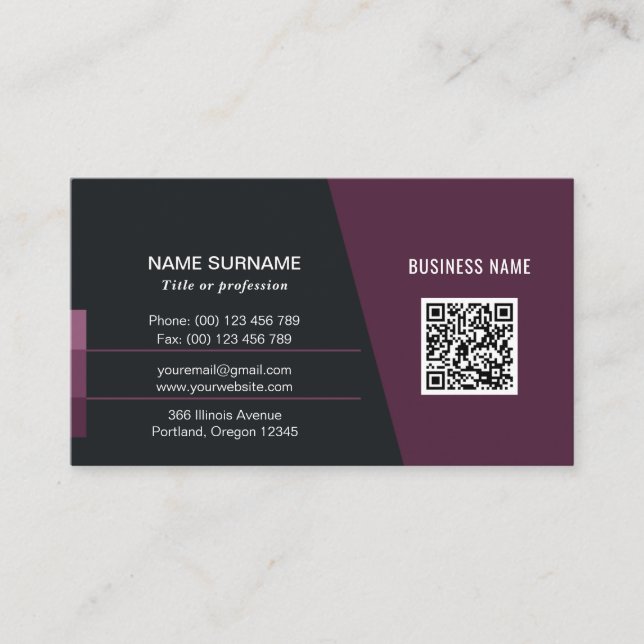 QR code professional business card with Logo (Front)