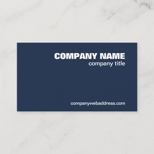 QR Code Professional Company Navy Blue Minimalist Business Card (Front)