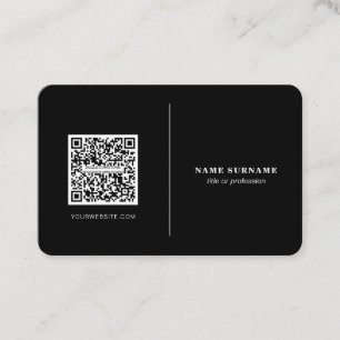 QR code professional minimalist social media black Business Card