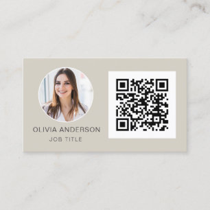 QR Code Professional Photo Terra Cotta Earth Tone  Business Card