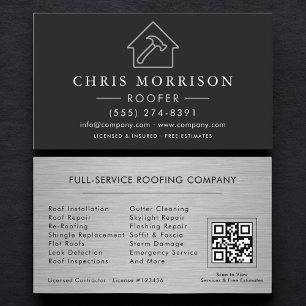 QR Code Professional Roofing Services Business Card