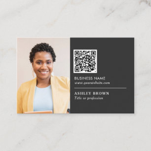 QR code professional simple logo realtor photo Bus Business Card