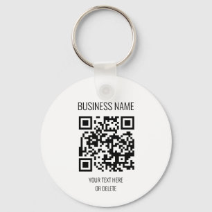 QR Code Professional White Business Name Circle Key Ring
