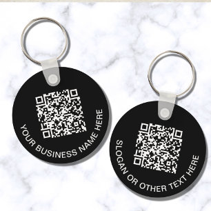 QR Code Promotional Black Key Ring