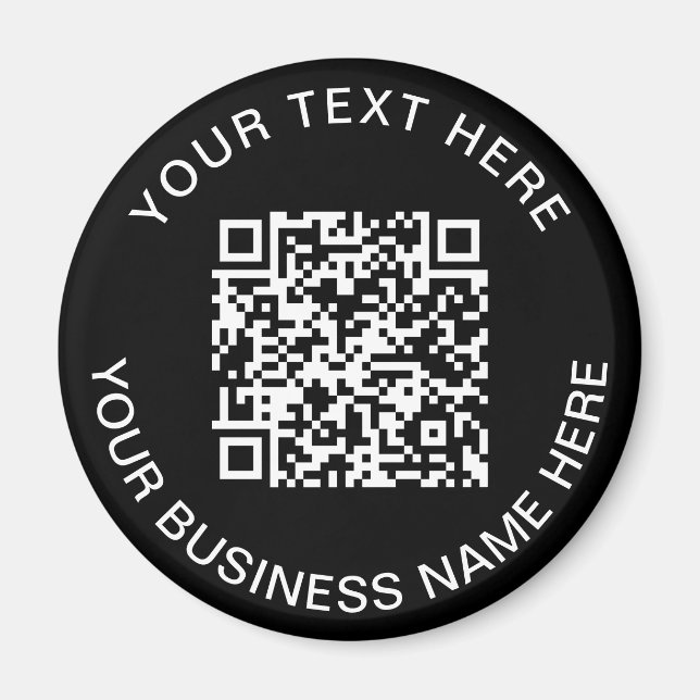 QR Code Promotional Black Magnet (Front)