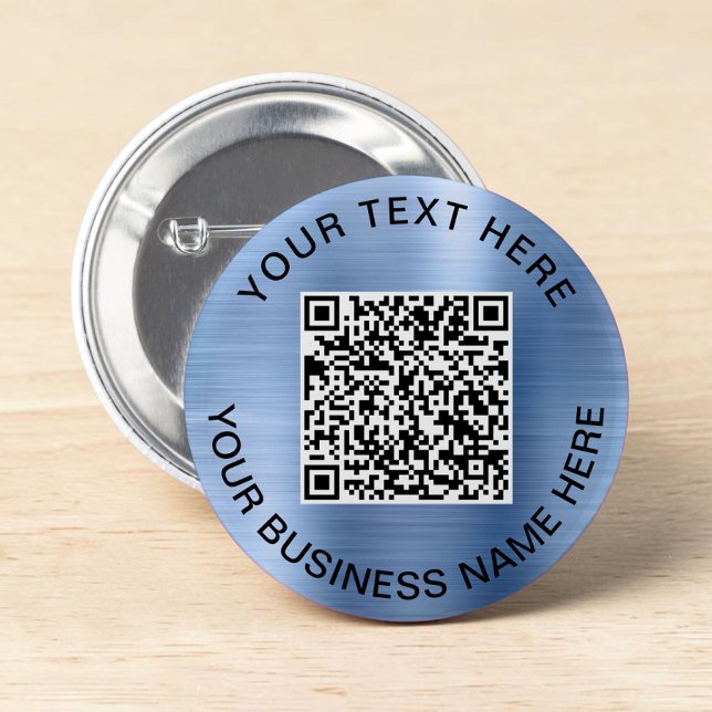 QR Code Promotional Blue 6 Cm Round Badge (QR Code Promotional Blue Button)