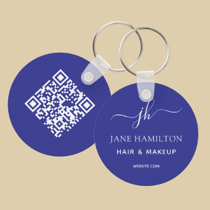 QR Code Promotional Business Blue Key Ring