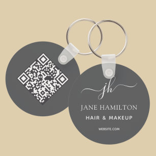 QR Code Promotional Business Grey Key Ring