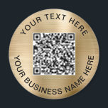 QR Code Promotional Gold Magnet<br><div class="desc">Simple promotional magnet for your business or organisation with a brushed gold faux metallic background. Add your QR code or logo and two lines of text,  such as your company name,  slogan,  thank you,  or leave blank.</div>