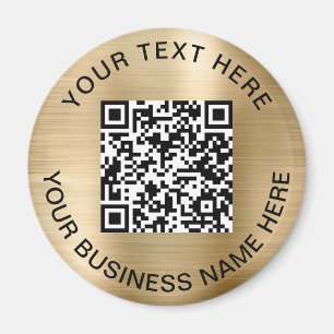 QR Code Promotional Gold Magnet